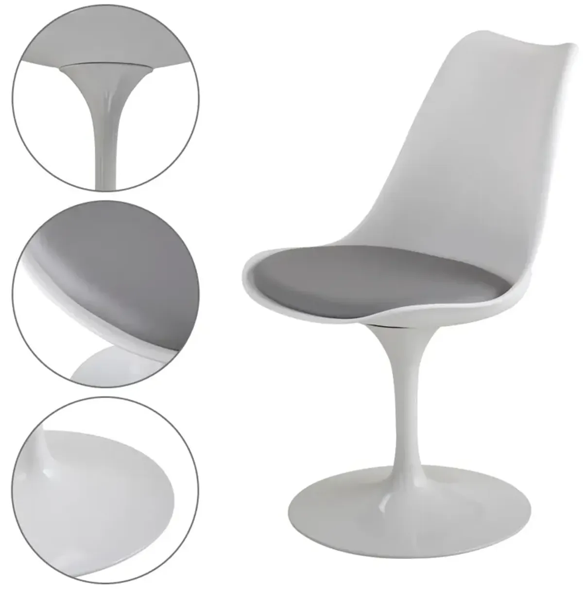 Jaxpety Tulip Swivel Chair White