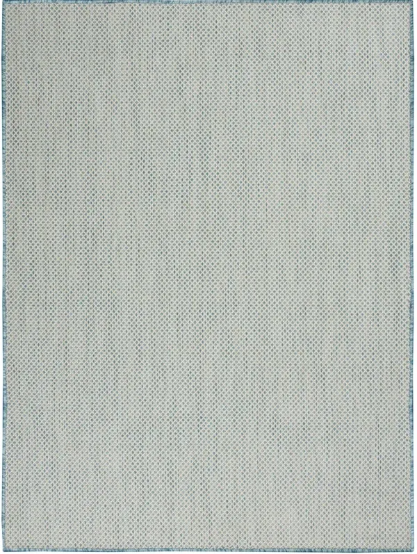 Courtyard COU01 Ivory/Aqua 6' x 9' Rug