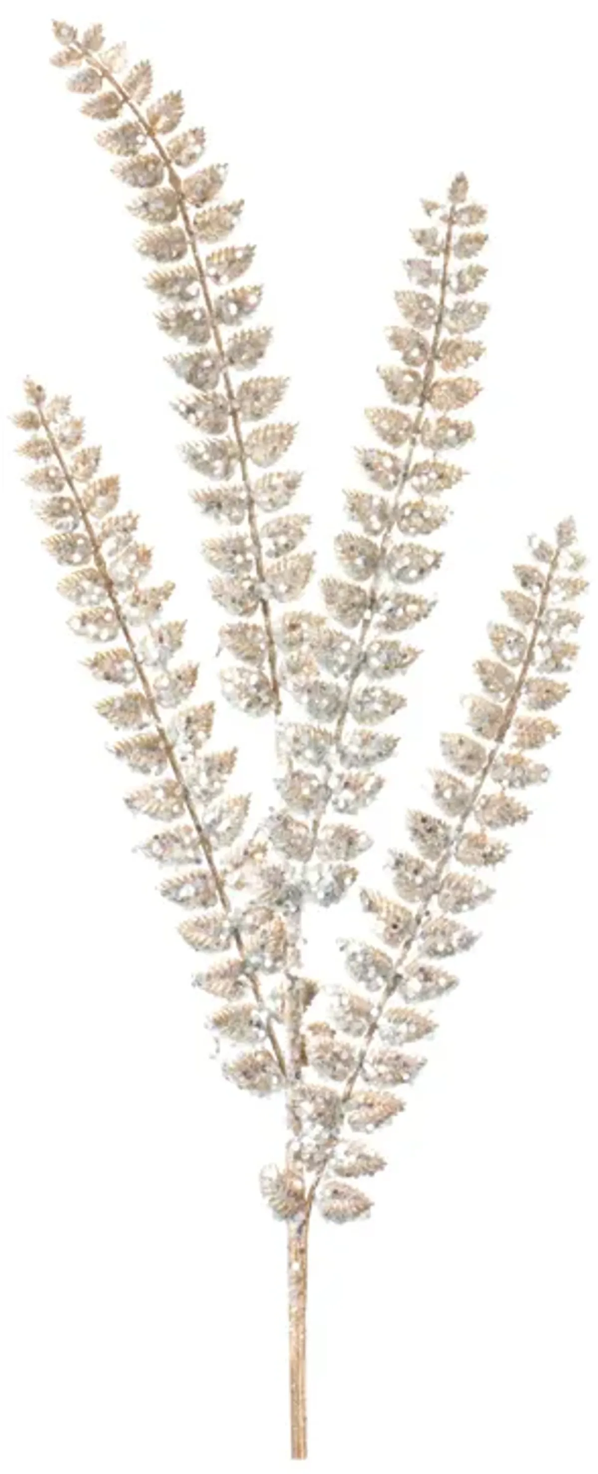 Set of 24 Glittered Fern Sprays - Elegant Touch for Seasonal Crafts