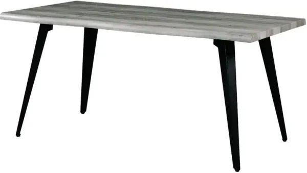 LeisureMod Ravenna Modern Rectangular Wood 63 Dining Table With Metal Legs RTM63WO