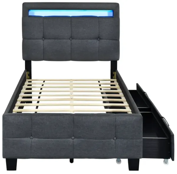 Merax Platform Bed with LED Frame