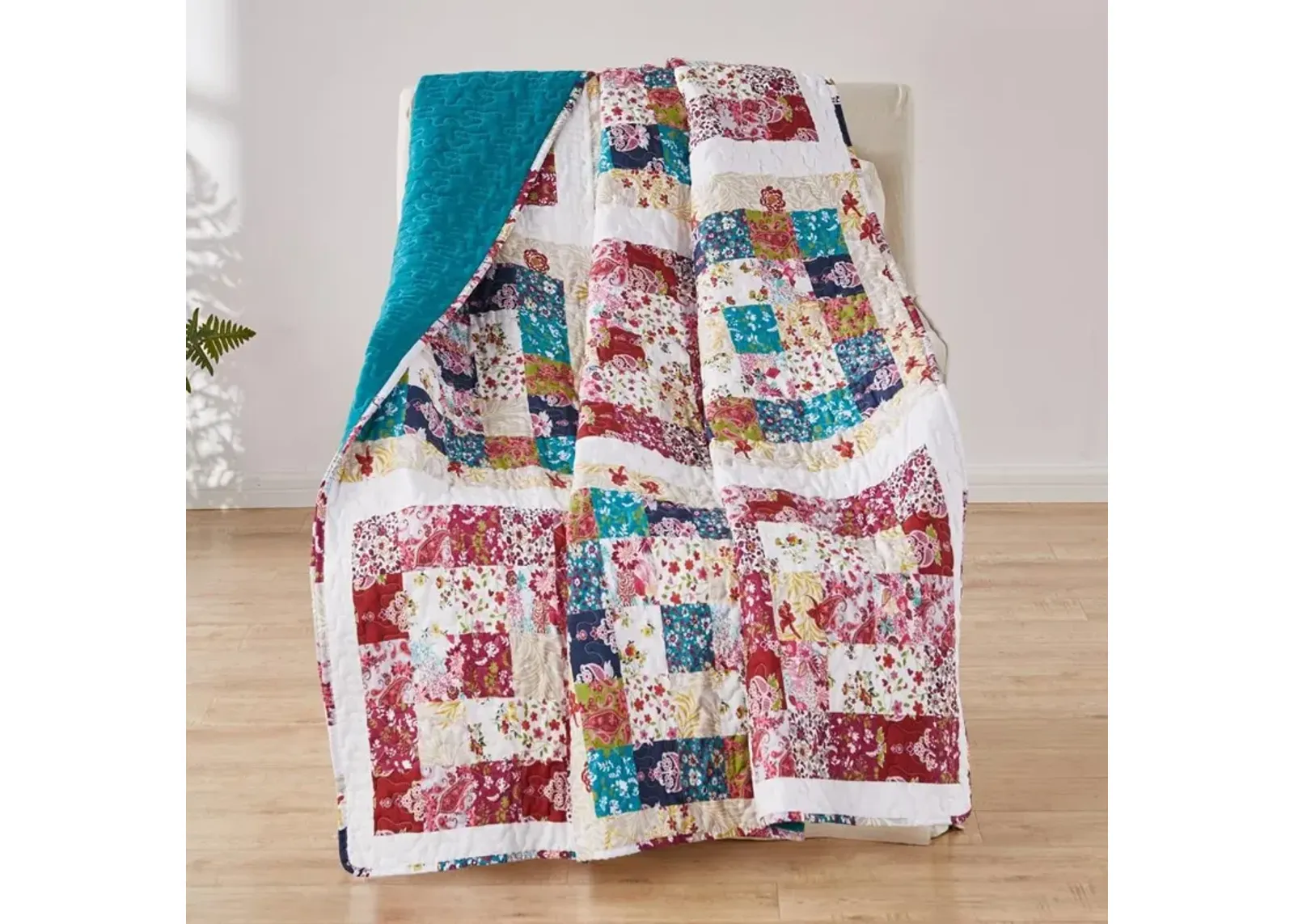 Greenland Home Fashions Harmony Quilted Throw Blanket - 50x60", Teal