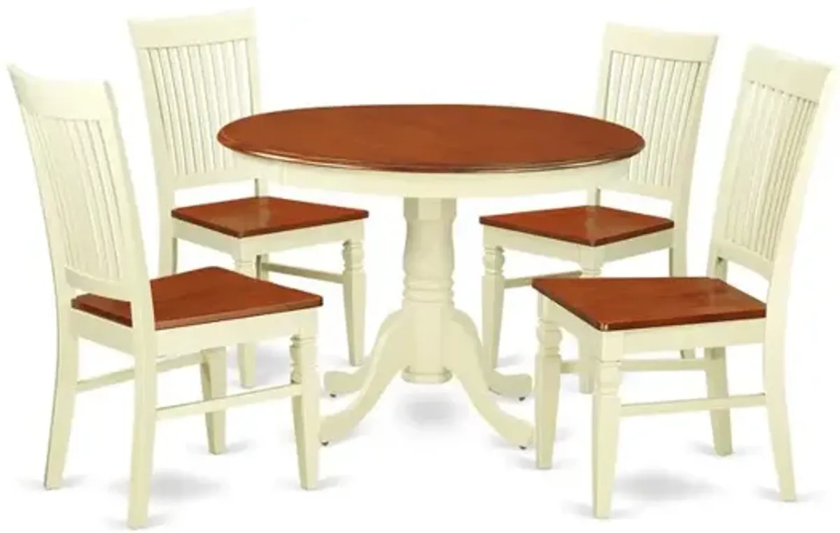 Dining Room Set Buttermilk & Cherry, HLWE5-BMK-W