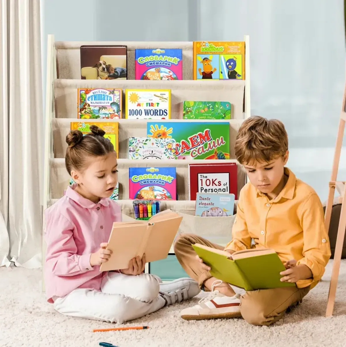 Kids Book and Toys Organizer Shelves