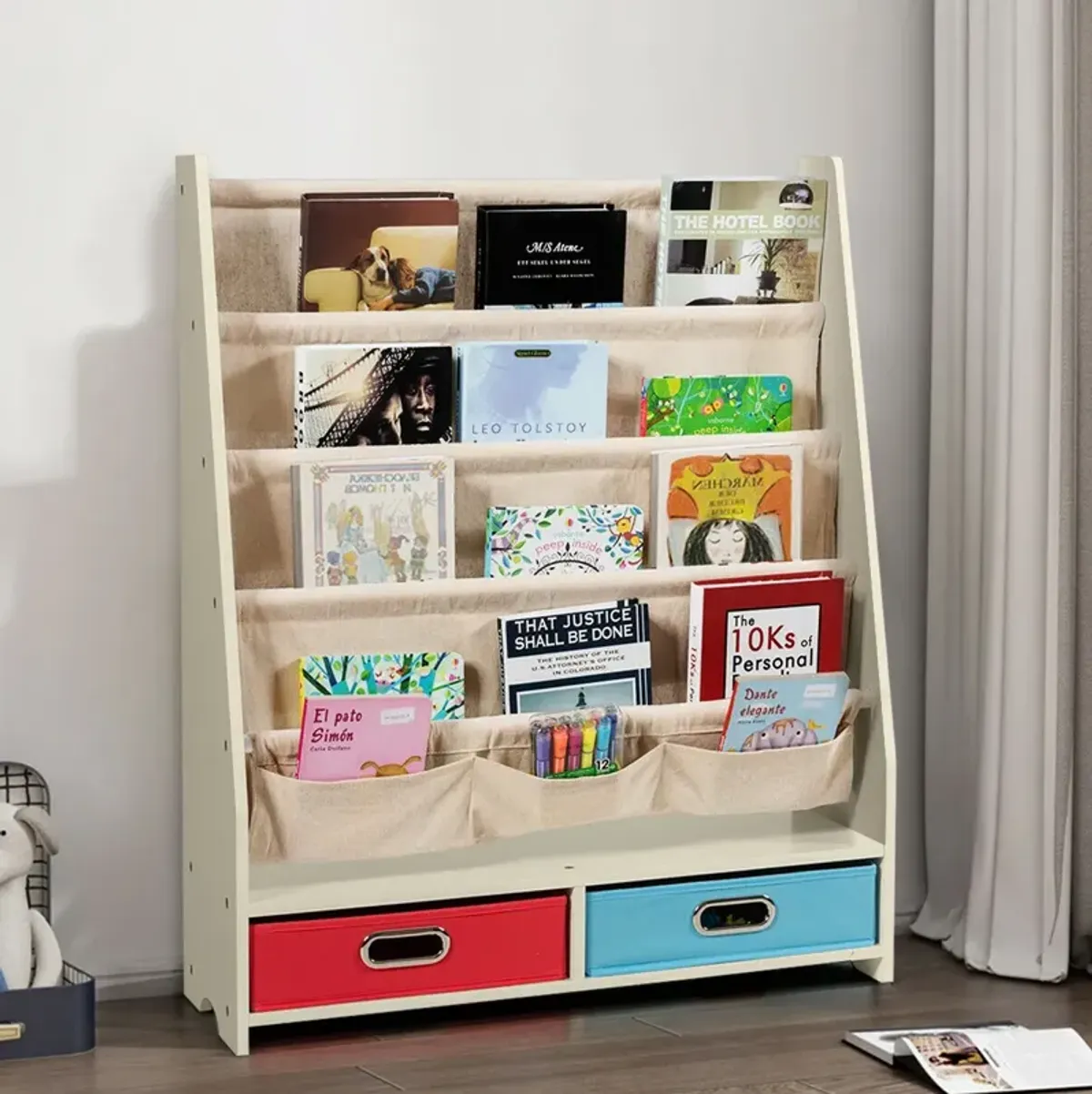 Kids Book and Toys Organizer Shelves