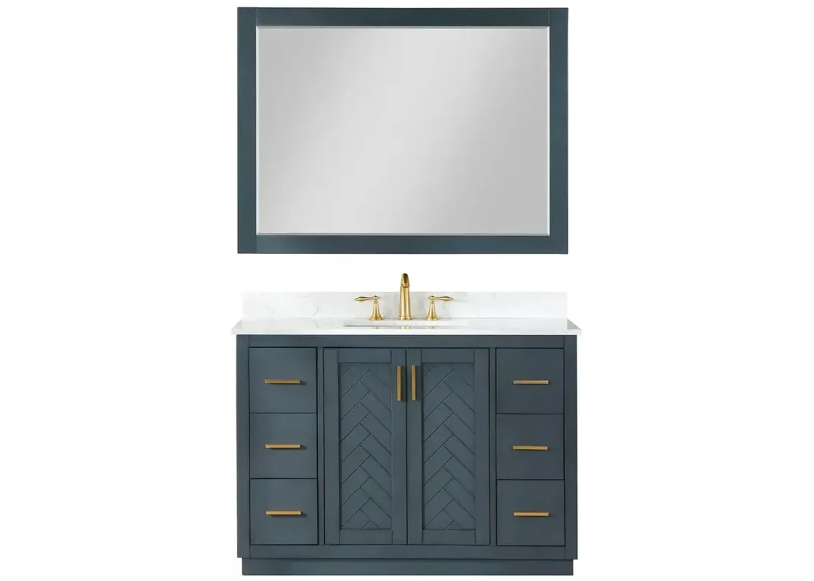 Altair 48 Single Bathroom Vanity Set in Classic Blue with Mirror