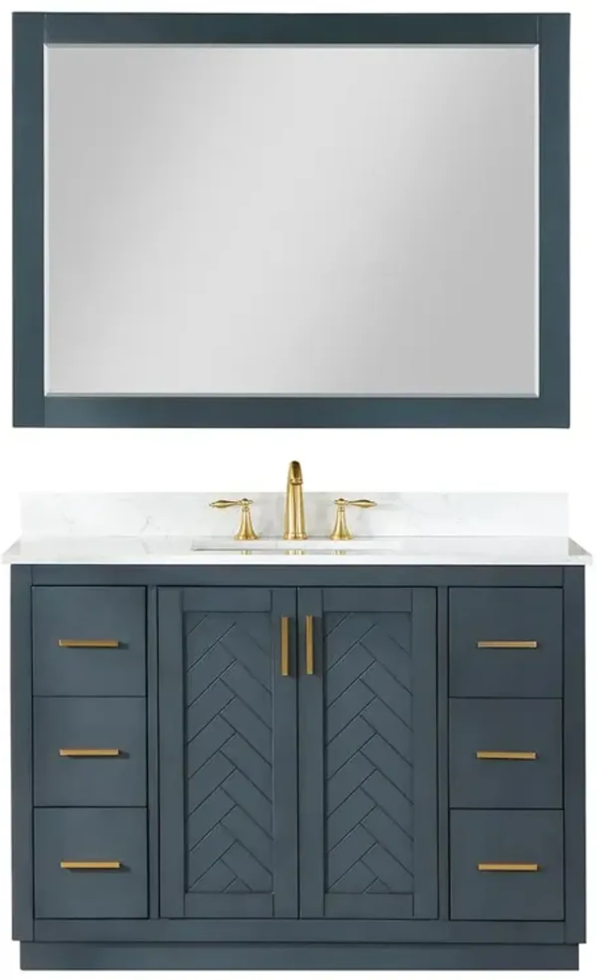 Altair 48 Single Bathroom Vanity Set in Classic Blue with Mirror