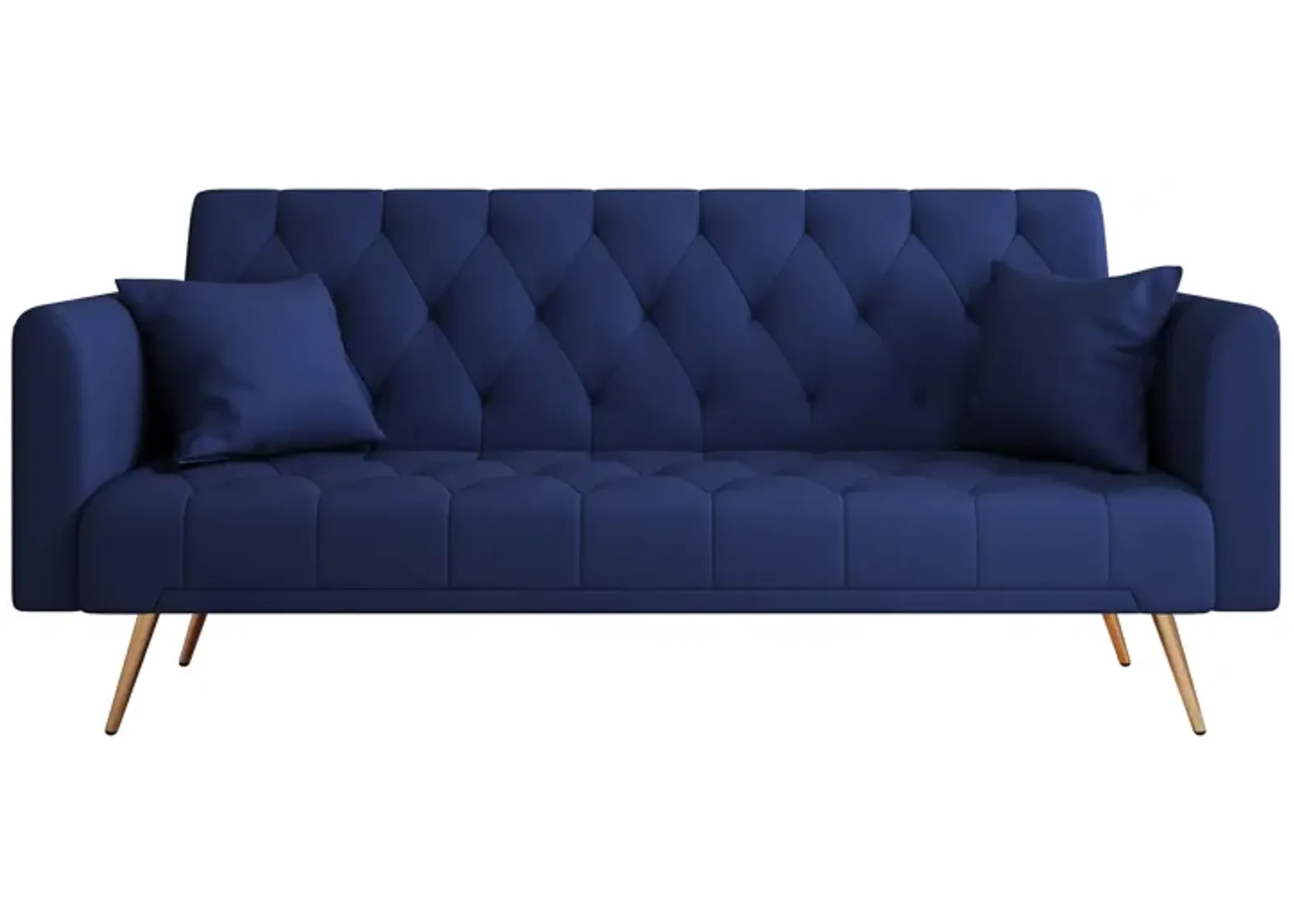 Merax Velvet Fabric Convertible Loveseat Sofa