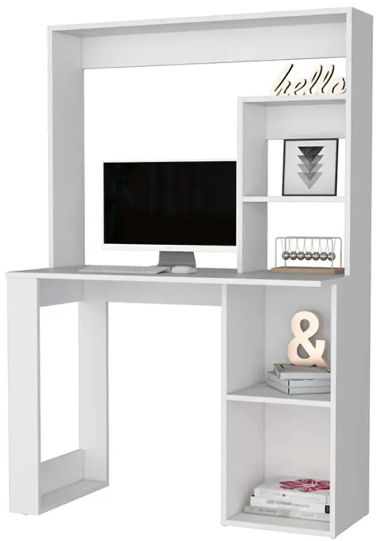 Palisades Computer Desk With Hutch And Storage Shelves