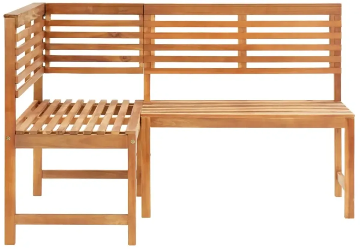 vidaXL Patio Corner Bench 55.1" Solid Acacia Wood