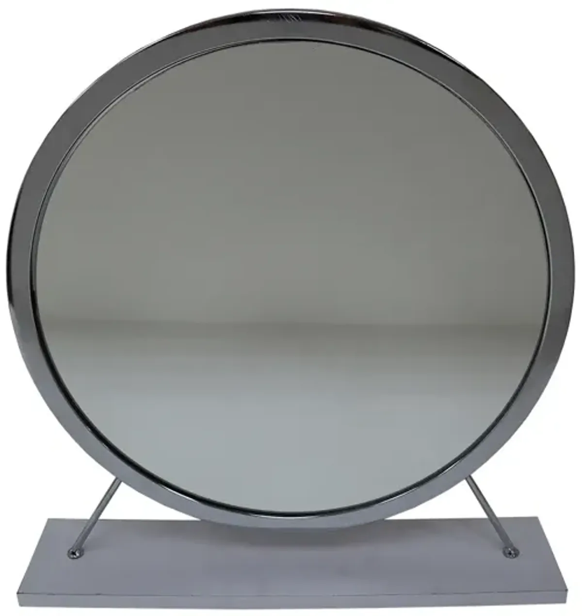 Adao Vanity Mirror & Stool, Faux Fur, Mirror, & Chrome Finish