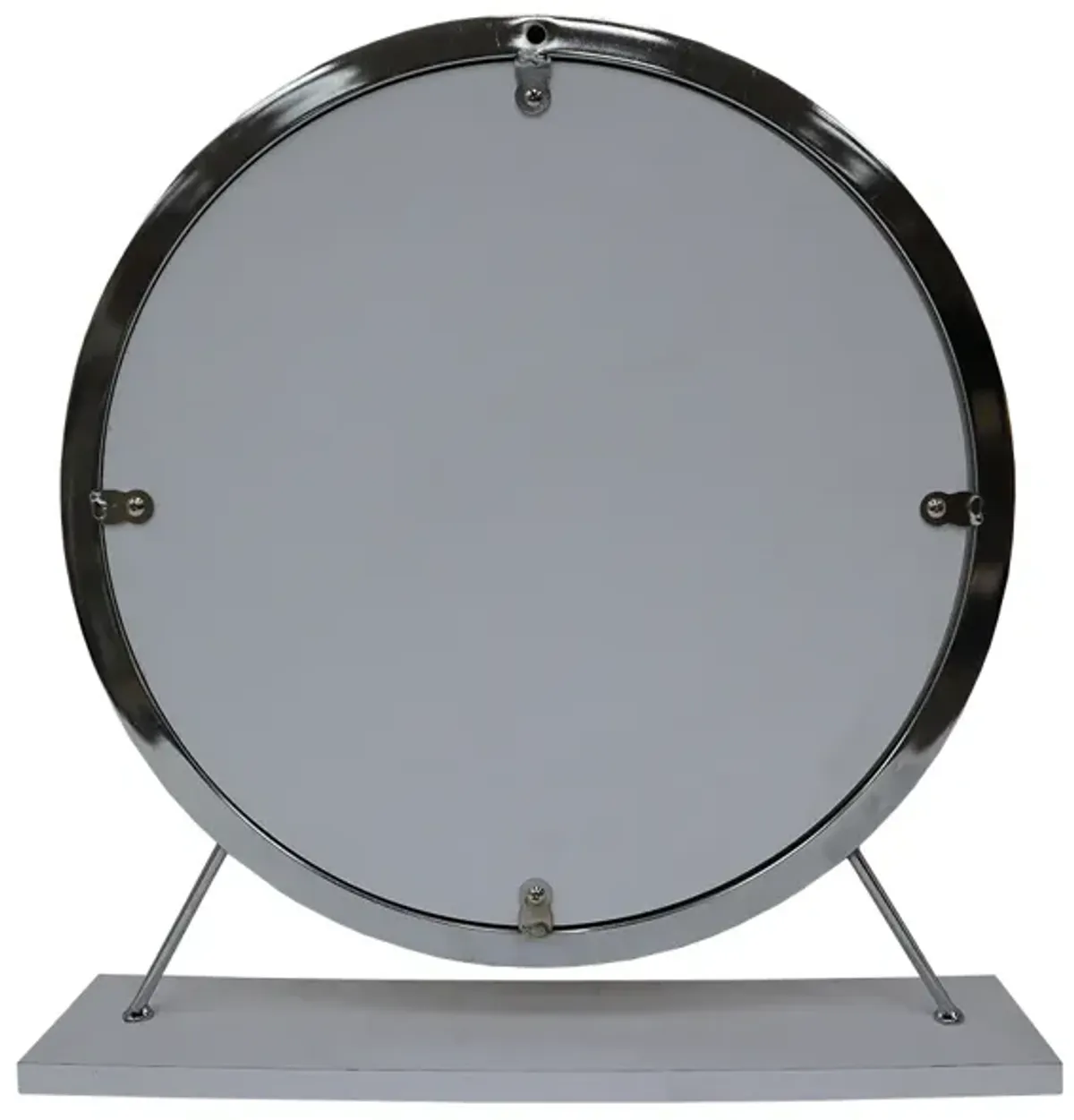 Adao Vanity Mirror & Stool, Faux Fur, Mirror, & Chrome Finish