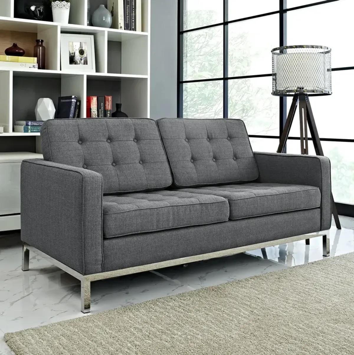 Loft Upholstered Fabric Loveseat