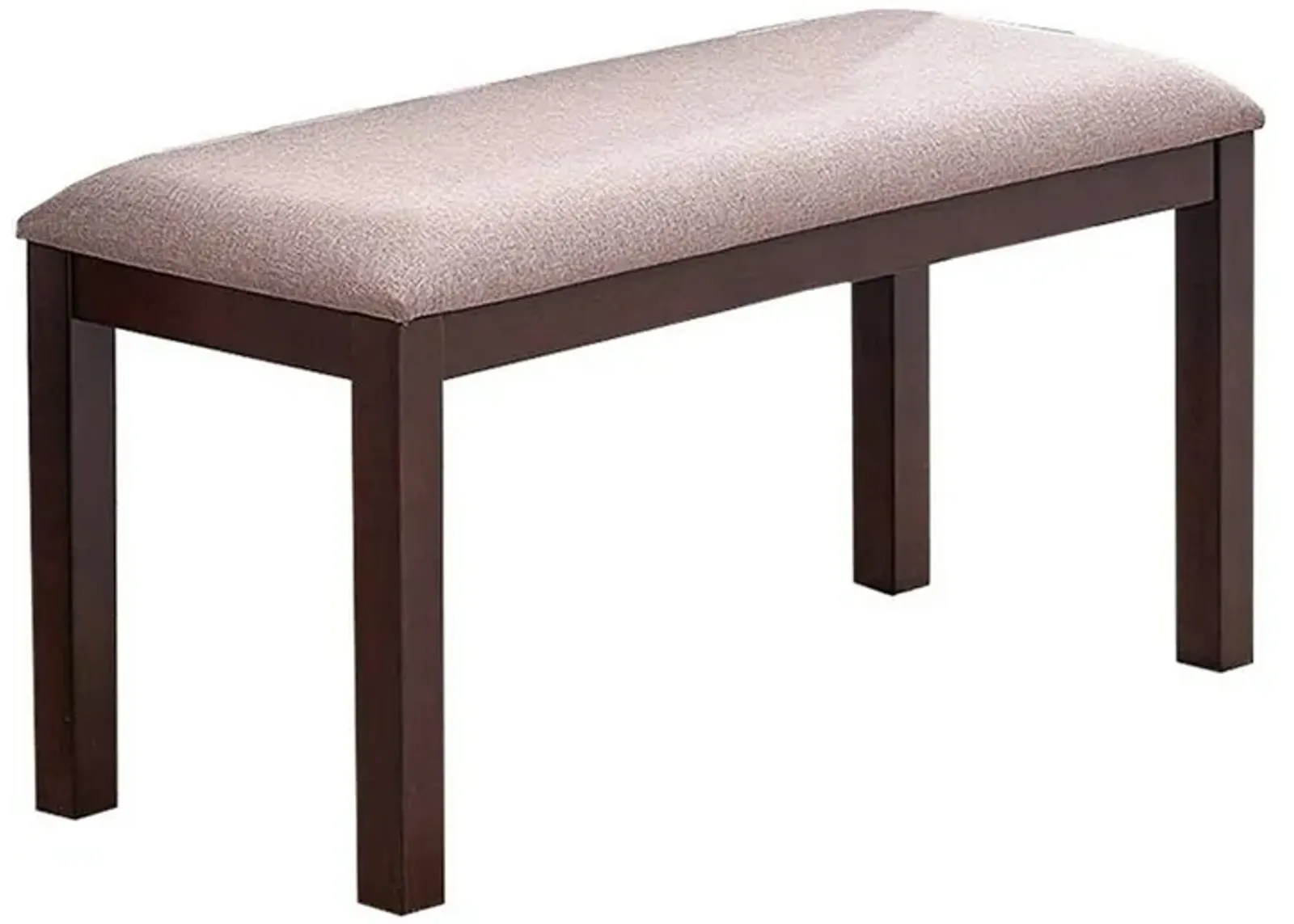 Yuzi Dining Bench, 47 Inch Classic Cherry Brown Solid Rubberwood - Benzara