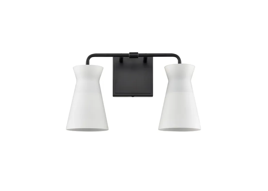 Brookville 15'' Wide 2-Light Black Vanity Light