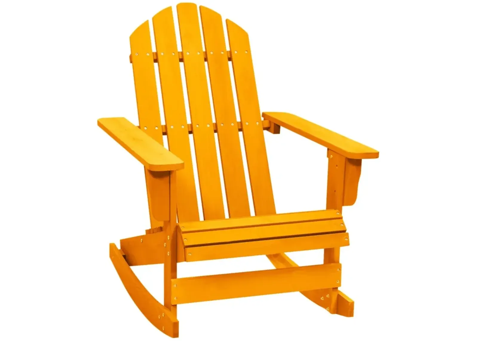 vidaXL Solid Fir Wood Adirondack Rocking Chair | Weather Resistant Patio Furniture | Extra Comfort Design | Vibrant Orange | Assembly Required