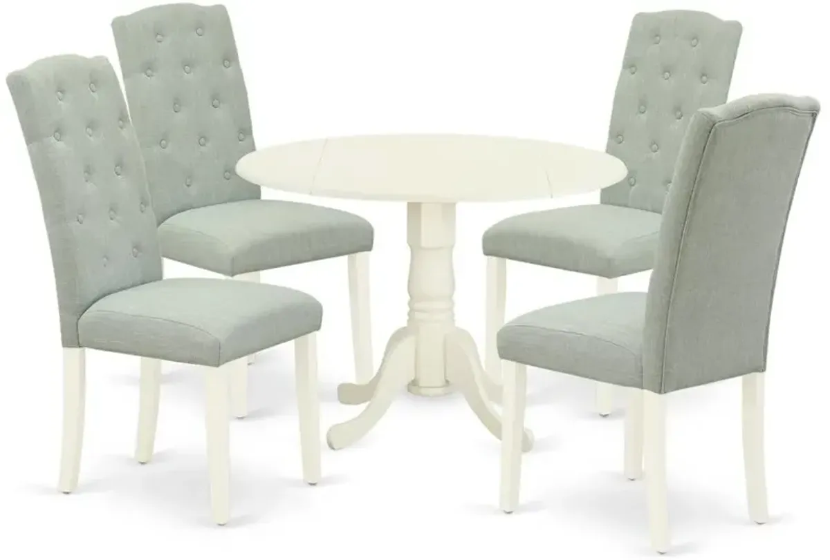 Dining Room Set Linen White, DLCE5-WHI-15