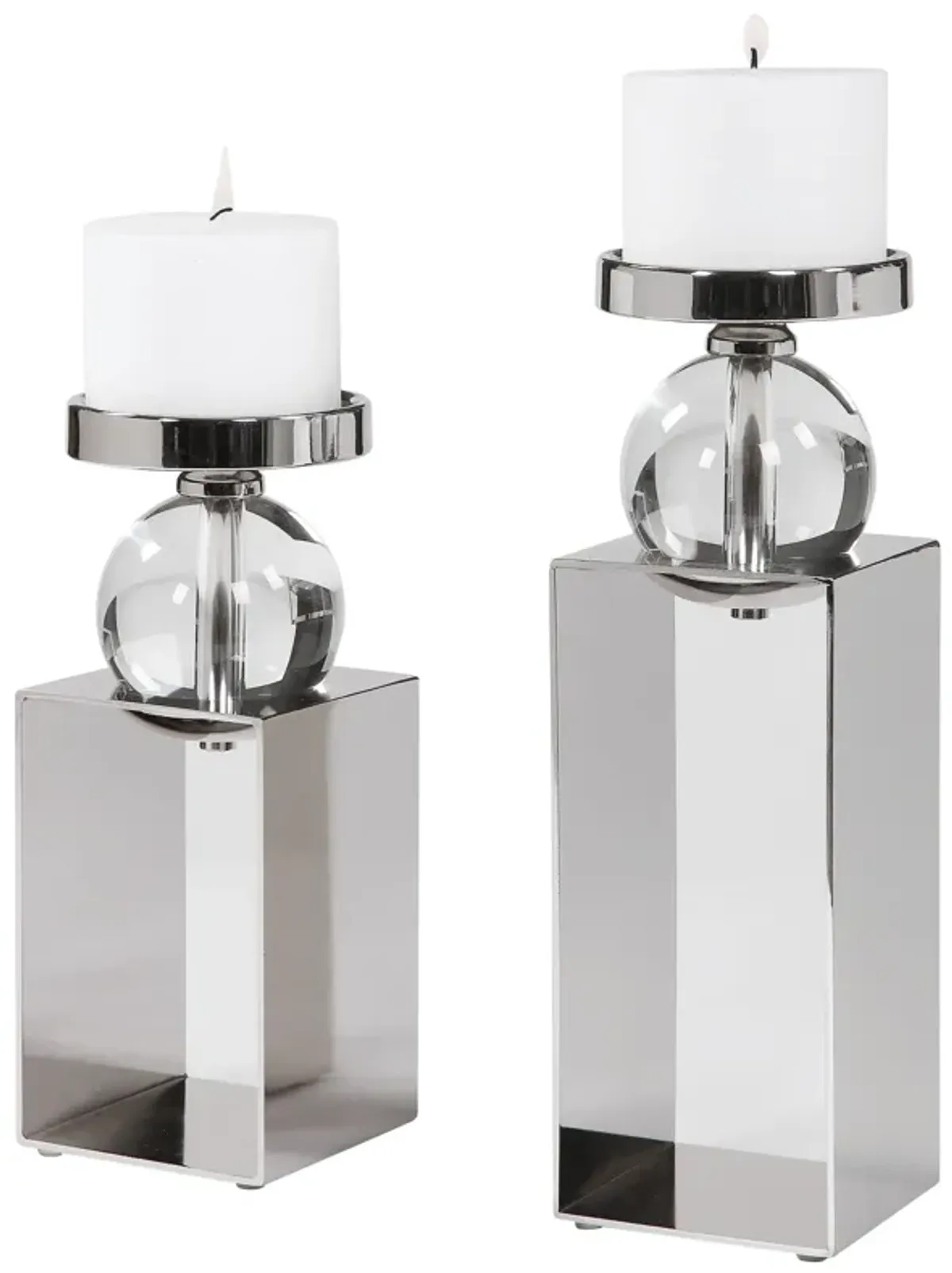 Uttermost Lucian Nickel Candleholders, Set/2