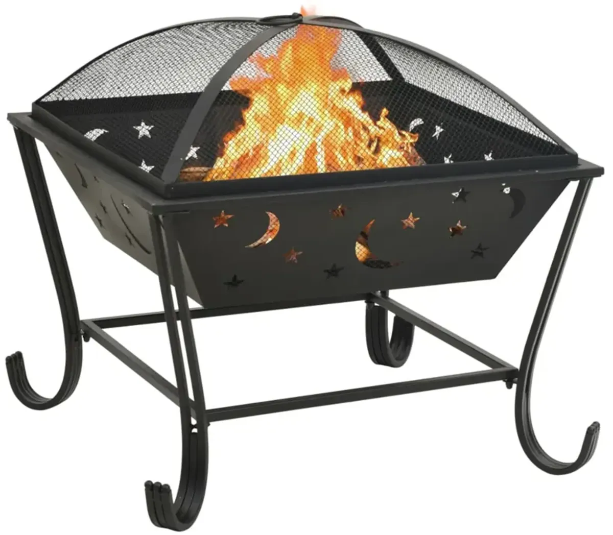 vidaXL Fire Pit with Poker 24.4" XXL Steel