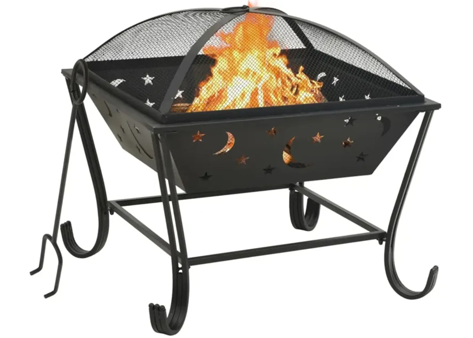 vidaXL Fire Pit with Poker 24.4" XXL Steel