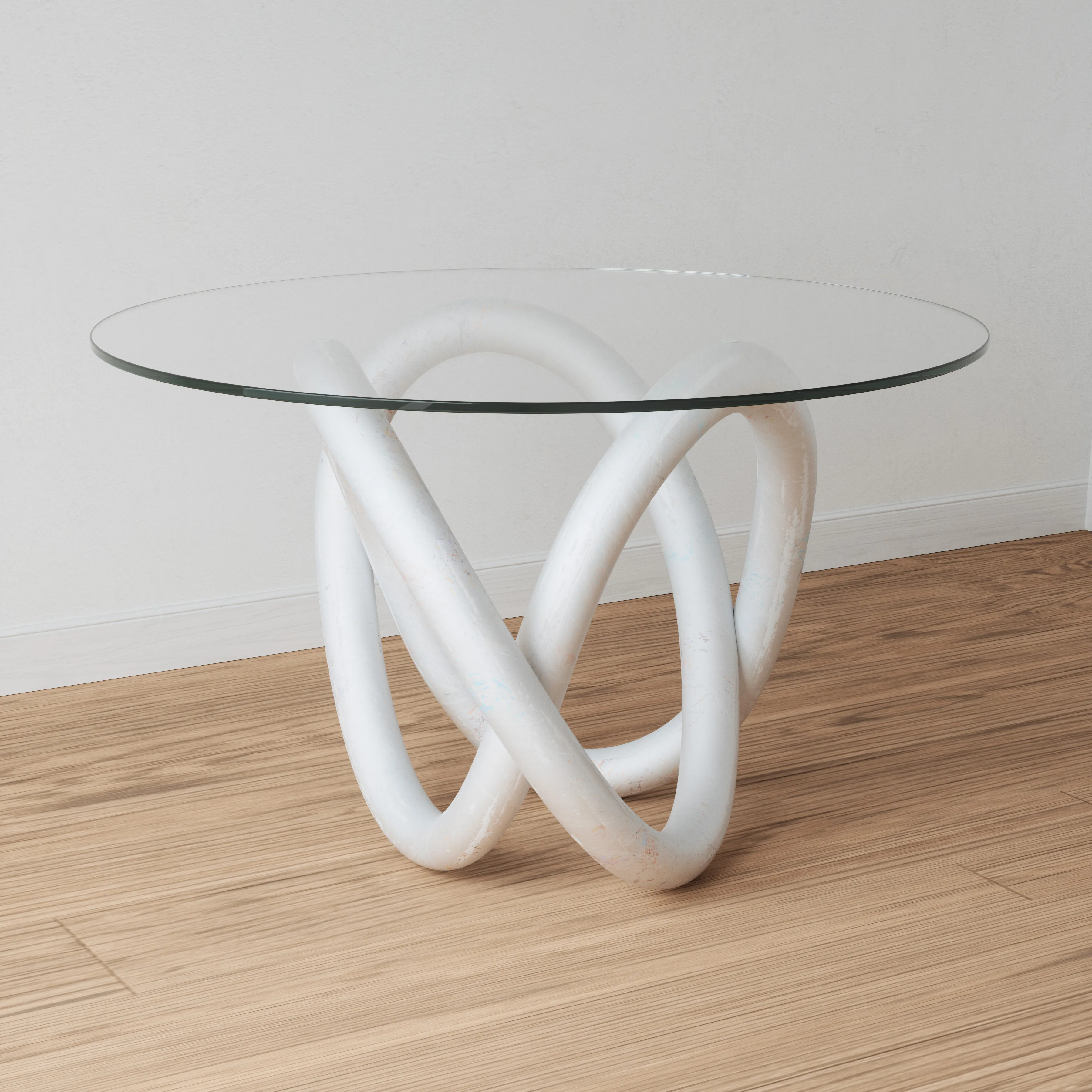 Knotty White Dining Table