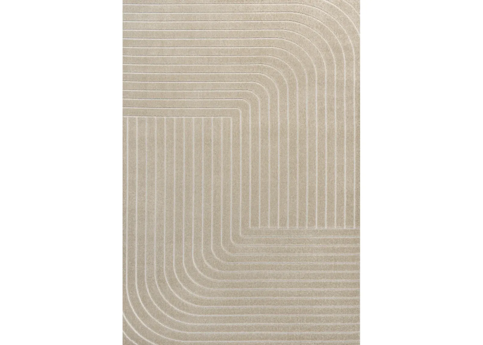 Odense High-Low Minimalist Angle Geometric Beige/Cream 4 ft. x 6 ft. Indoor/Outdoor Area Rug