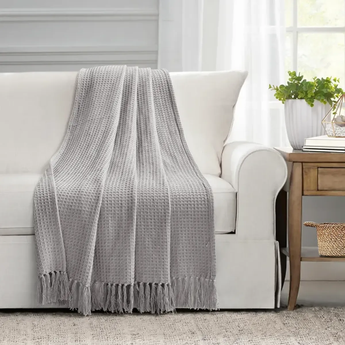 Waffle Cotton Knit Throw