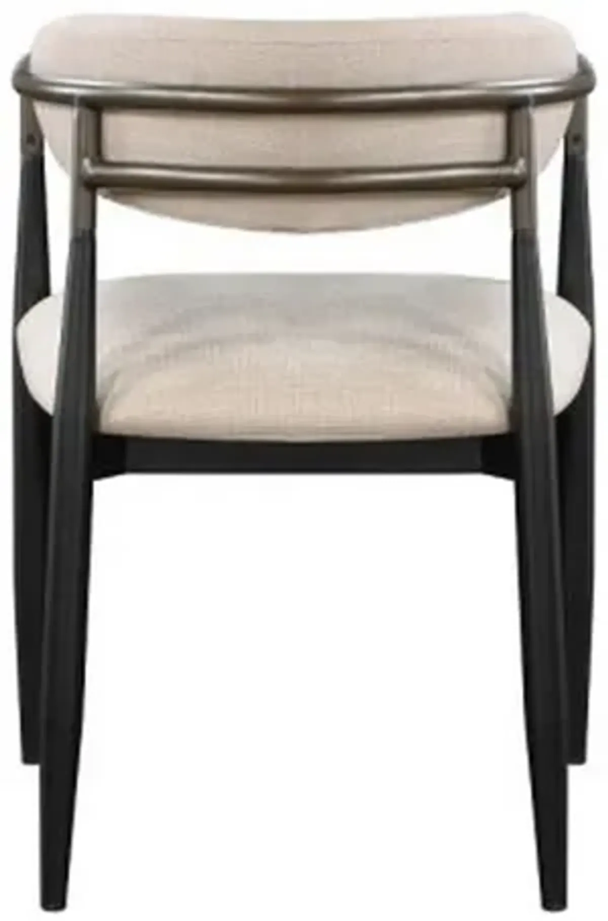 Jerry 23 Inch Dining Chair, Set of 2, Fabric Upholstered, Beige and Black - Benzara