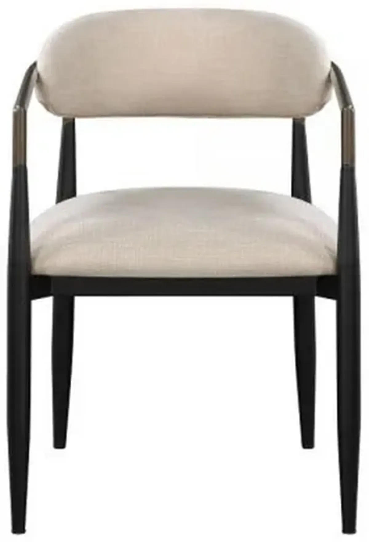 Jerry 23 Inch Dining Chair, Set of 2, Fabric Upholstered, Beige and Black - Benzara