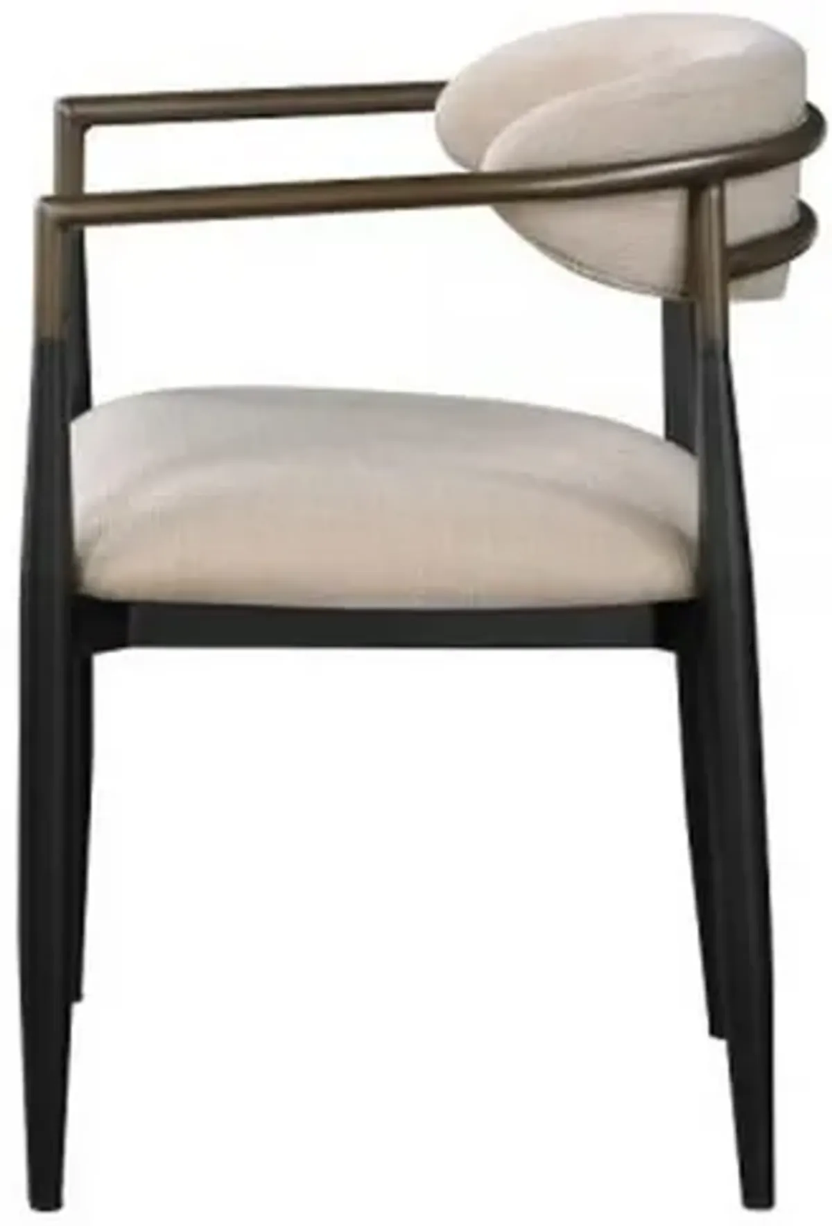 Jerry 23 Inch Dining Chair, Set of 2, Fabric Upholstered, Beige and Black - Benzara