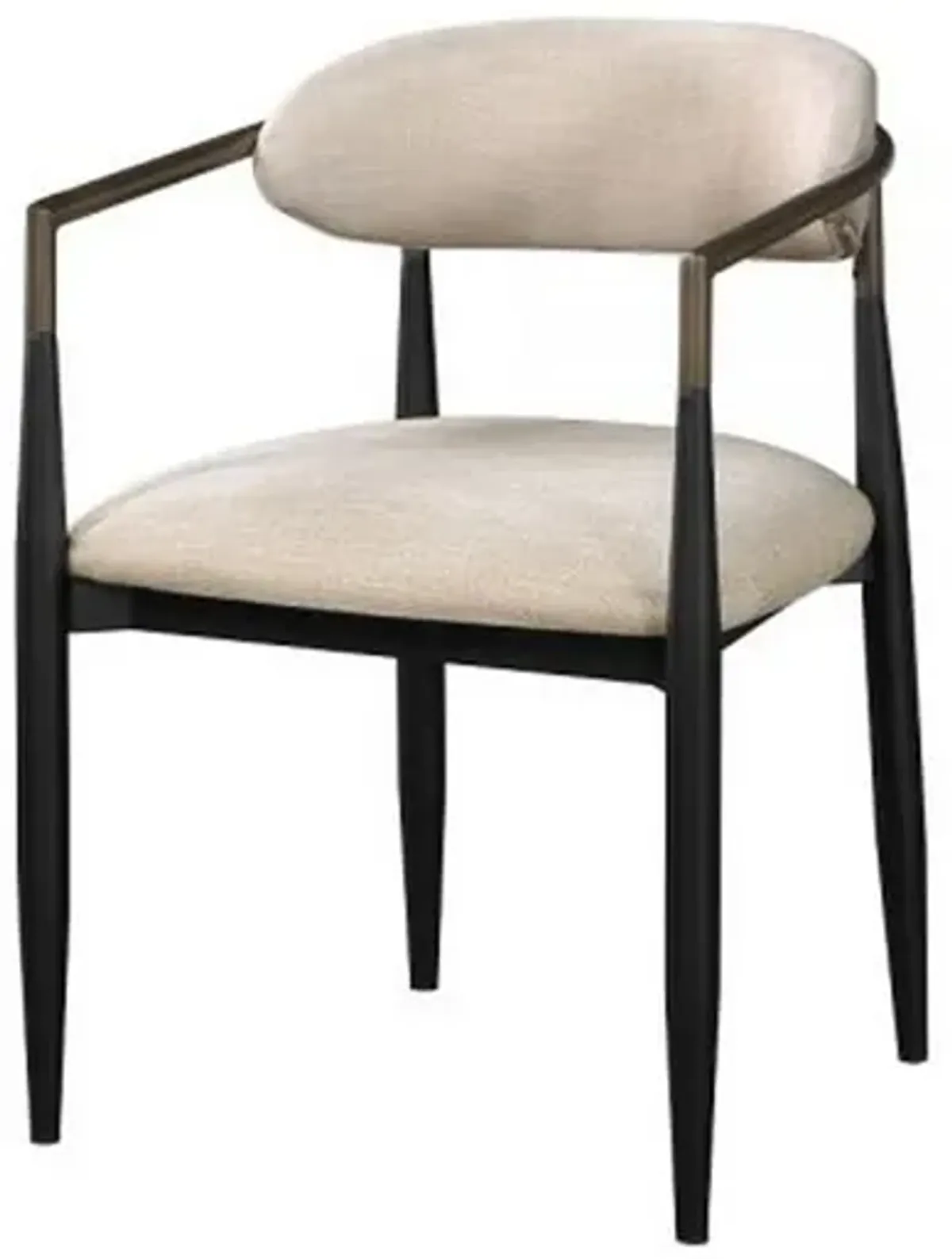 Jerry 23 Inch Dining Chair, Set of 2, Fabric Upholstered, Beige and Black - Benzara