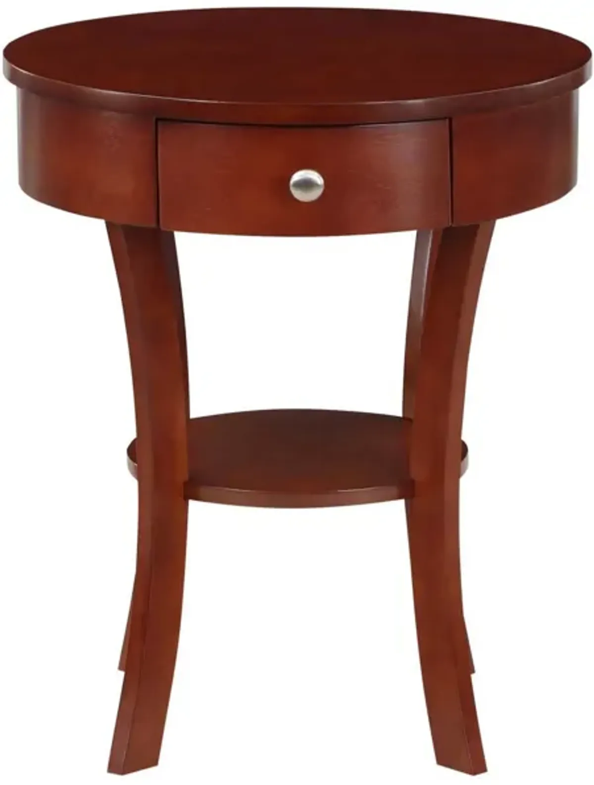 Convenience Concepts Classic Accents Schaffer 1 Drawer End Table with Shelf, 20" L x 20" W x 24" H, Mahogany