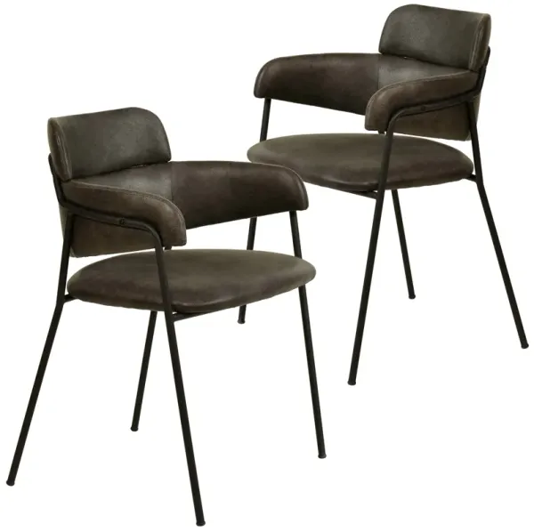 LeisureMod Axis Collection Modern Dining Chair - Set of 2