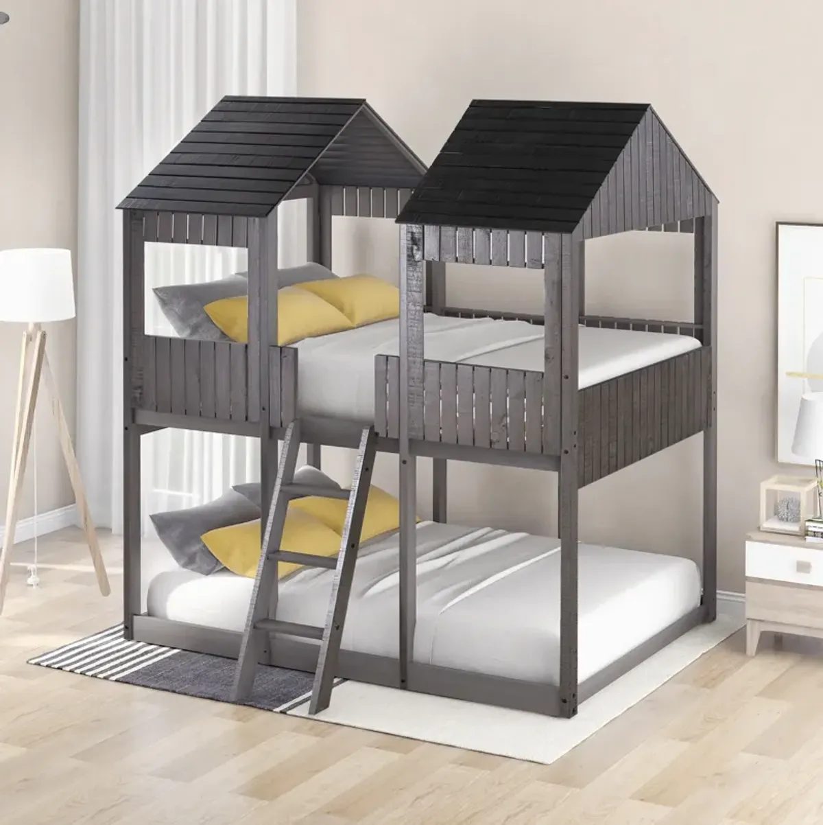 Merax Bunk Bed with Roof and Ladder