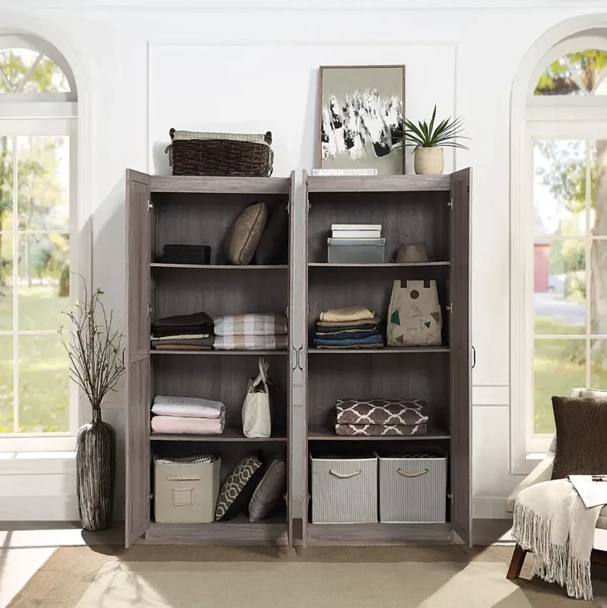 Hopkins Gray Storage Cabinet (Set of 2)