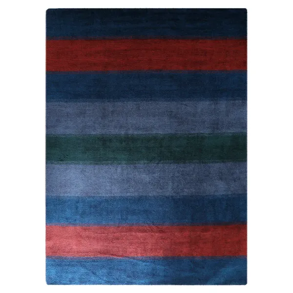 RUGSOTIC CARPETS HAND KNOTTED LOOM WOOL ECO-FRIENDLY AREA RUGS  - 10'x13', Rectangle, Blue Light Blue Color, Contemporary Modern Design, High Pile Handmade Anti Skid Rugs for Living Room (L00204)