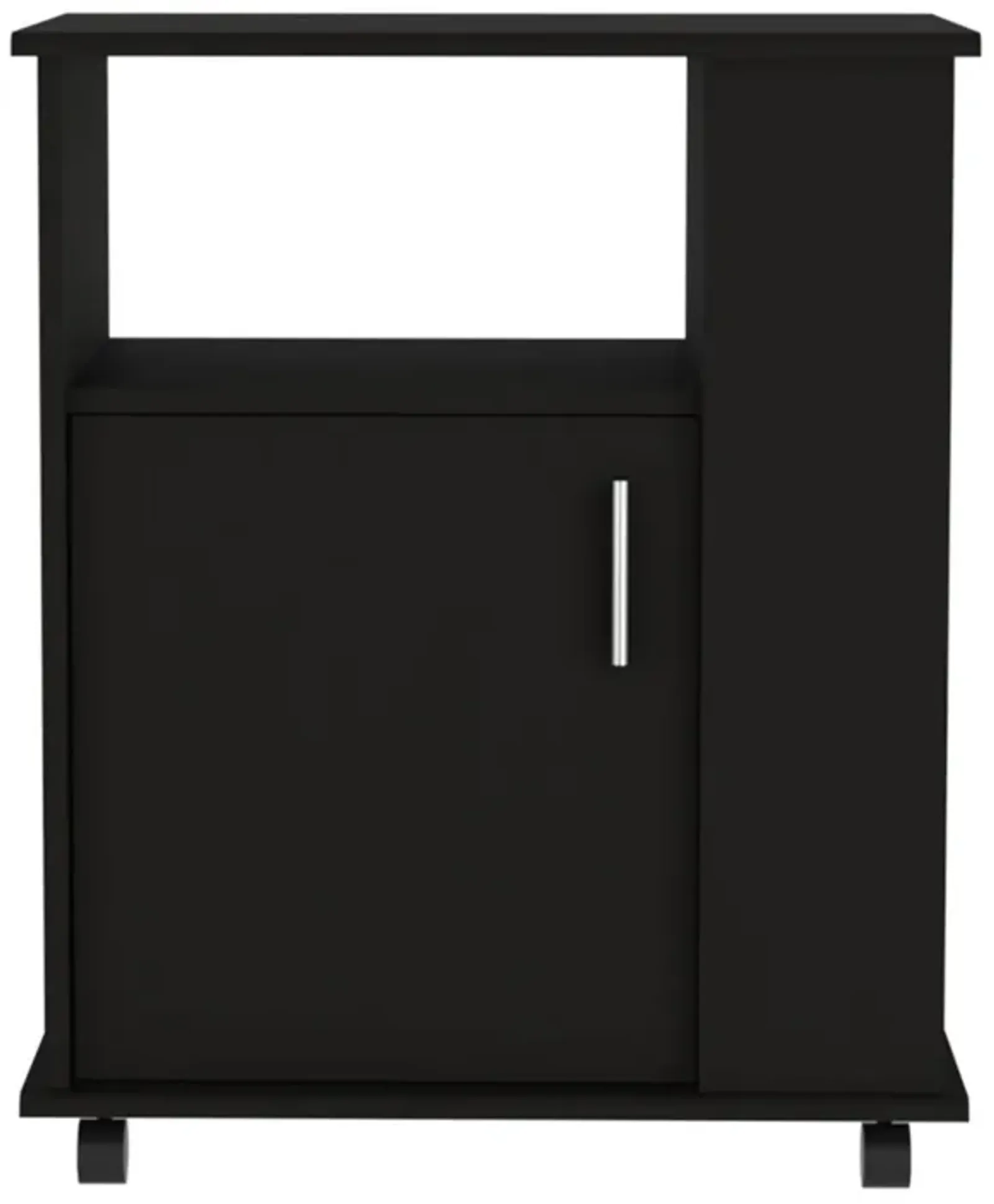 Correy 4-Shelf Microwave Cabinet With Caster Black Wengue