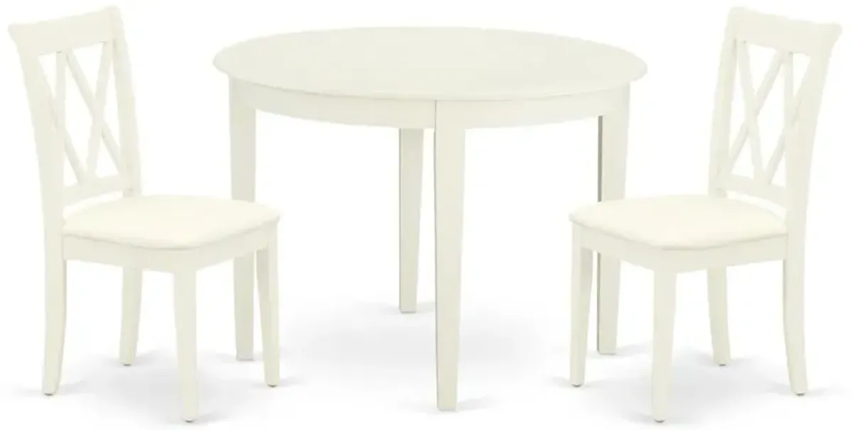 Dining Room Set Linen White, BOCL3-WHI-C