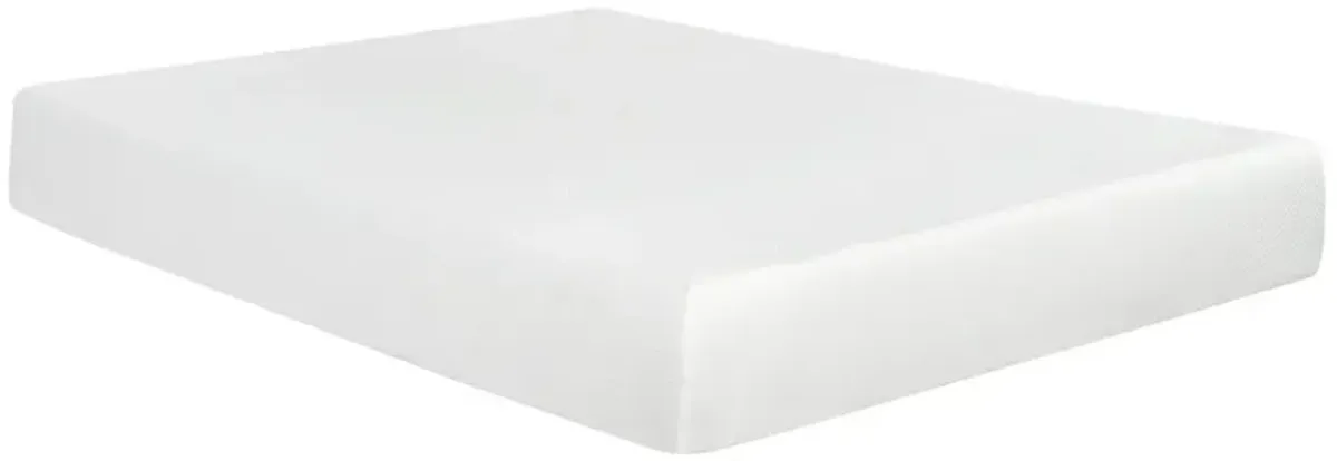 Bree 10 Inch Plush XL Twin Size Mattress with Gel Foam, Aloe Vera Infused - Benzara