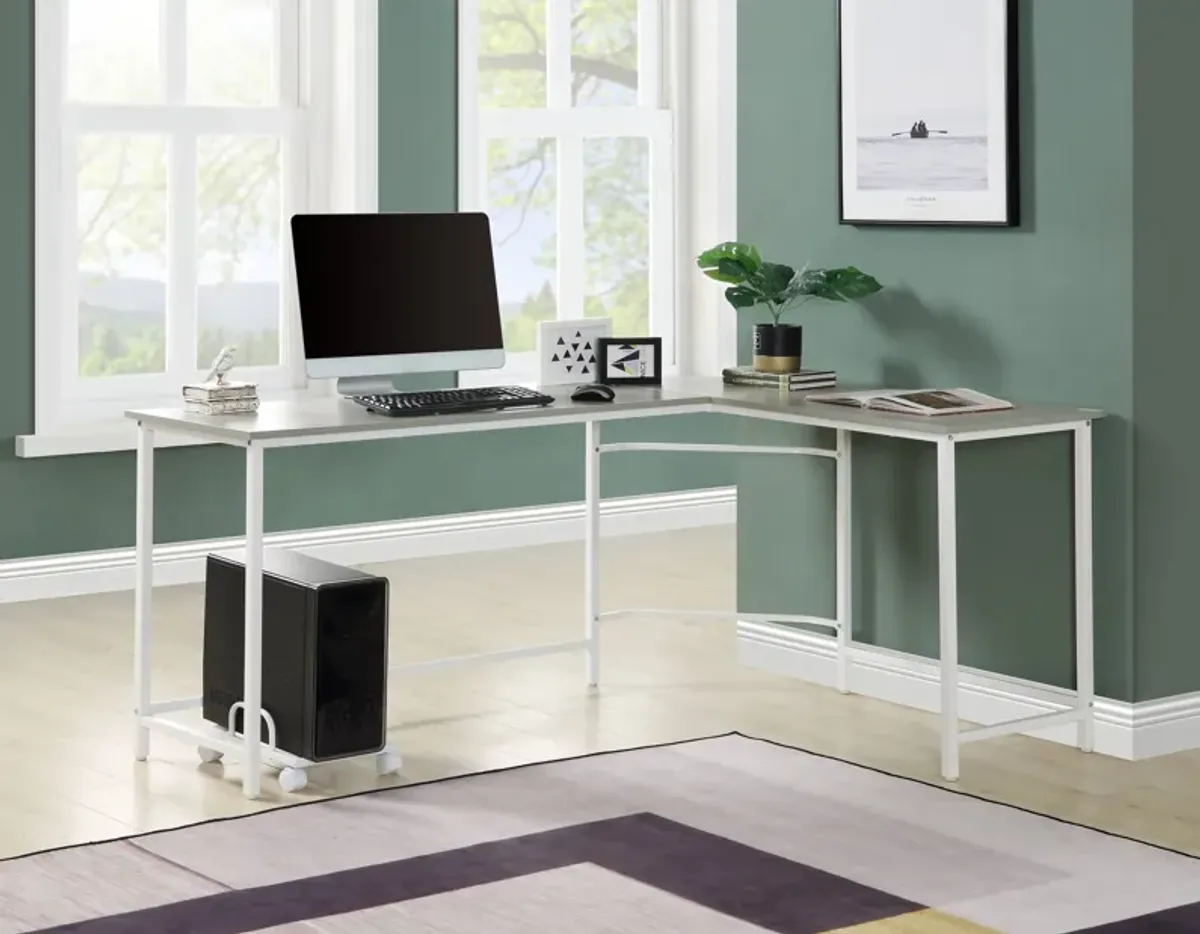 ACME Bambina Computer Desk, Gray & White Finish