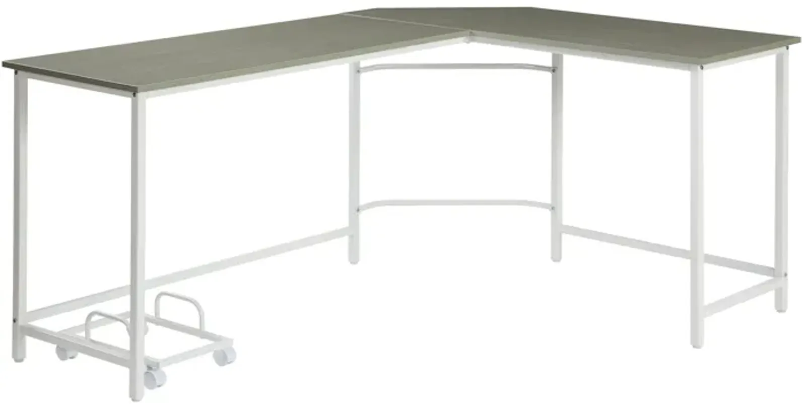 ACME Bambina Computer Desk, Gray & White Finish