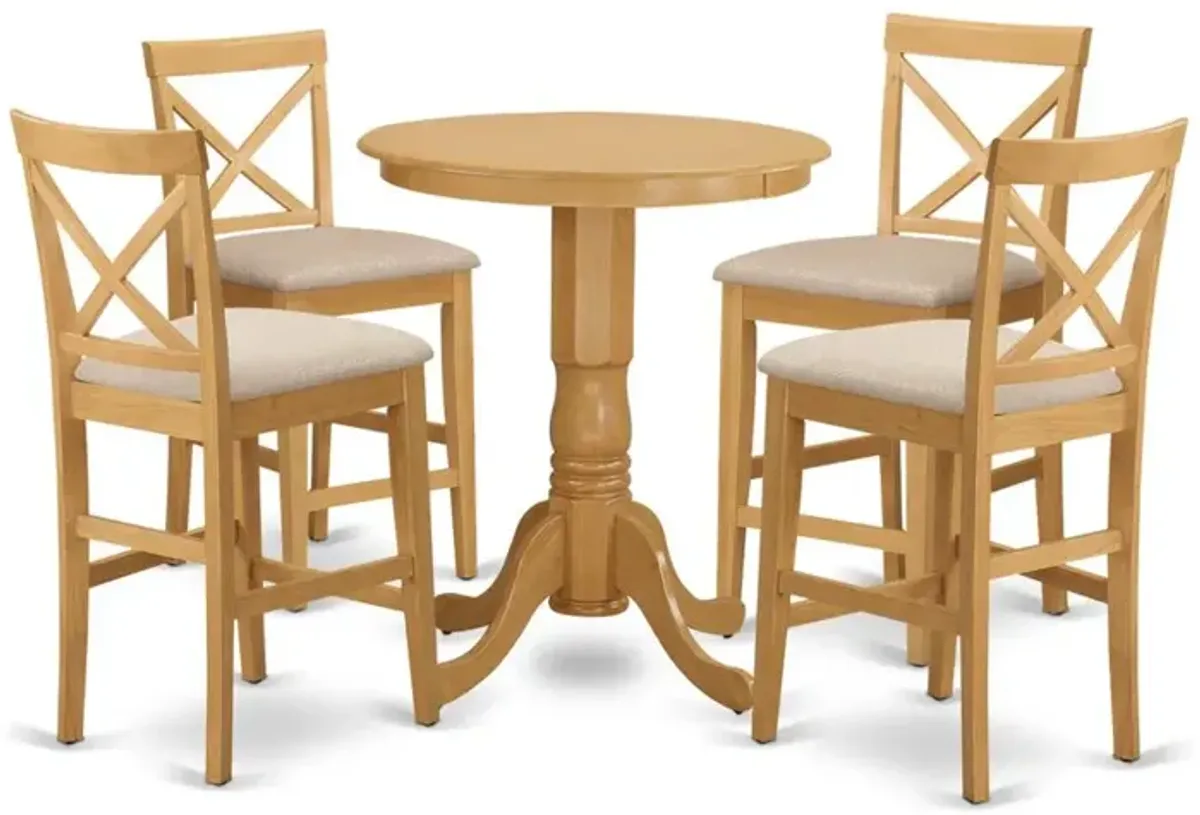 EDPB5-OAK-C 5 PC counter height pub set-pub Table and 4 counter height Chairs