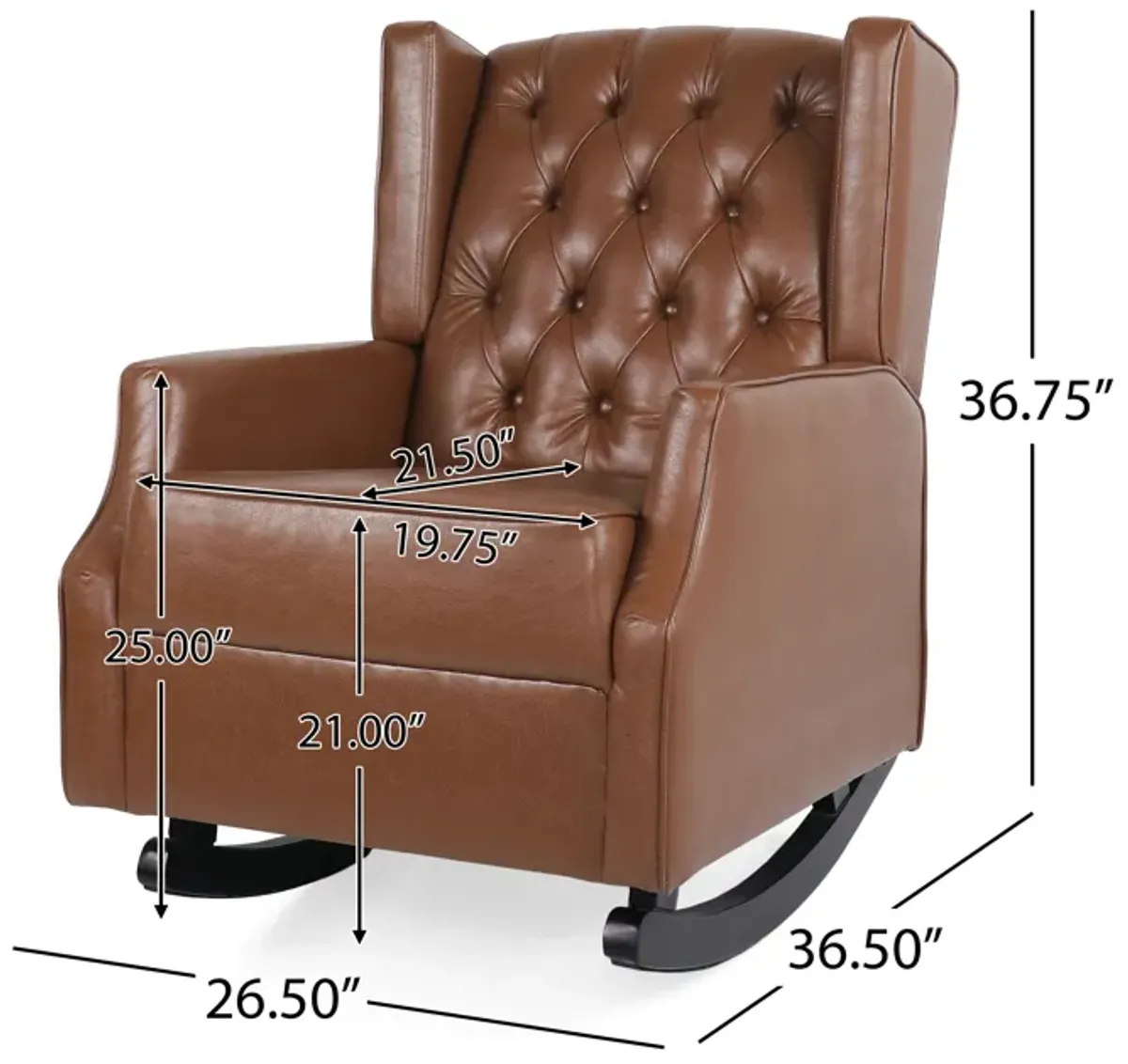 Merax PU Leather Recliner Rocking Chair