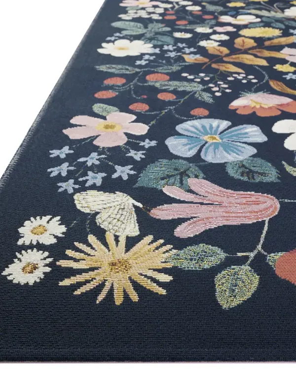 Perennial PRN-02 Black 6''7" x 9''4" Rug by Rifle Paper Co.