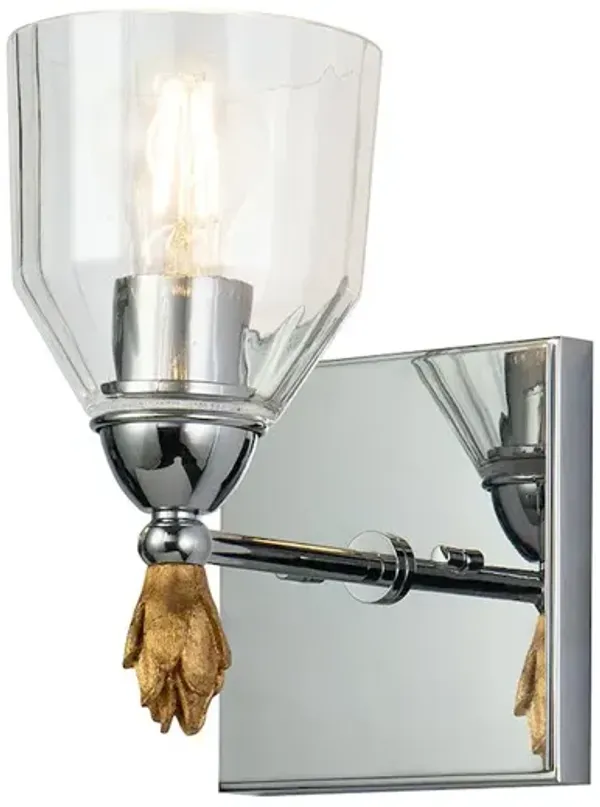 Lucas McKearn Felice 1 Light Wall Sconce In Polished Chrome With Gold Accents