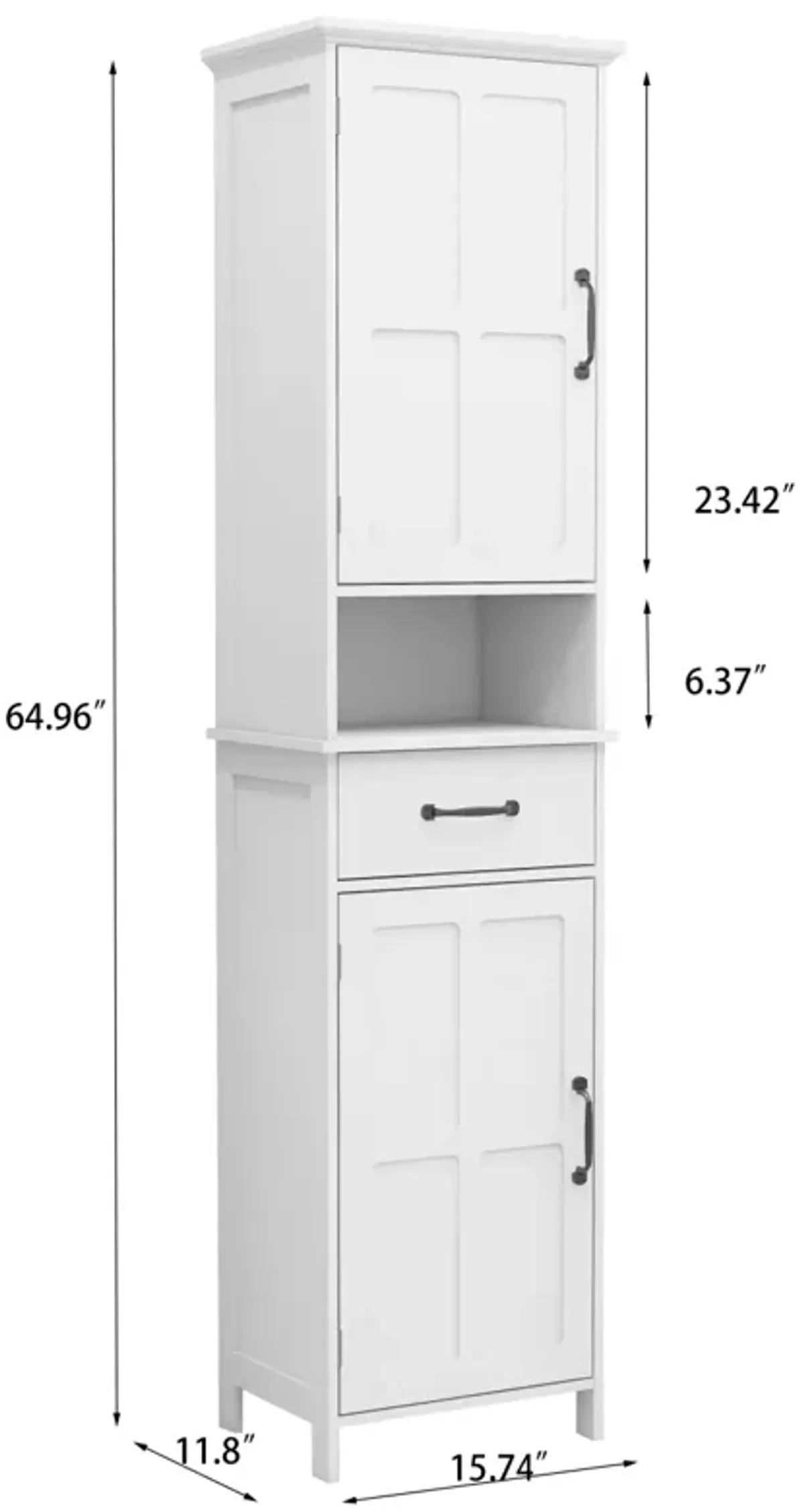 Double Door Narrow Height Slim Floor Standing Cabinet