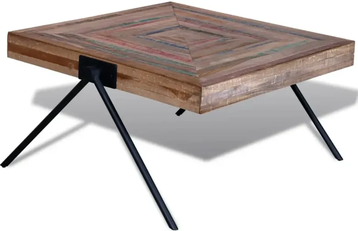 vidaXL Coffee Table with V-shaped Legs Reclaimed Teak Wood