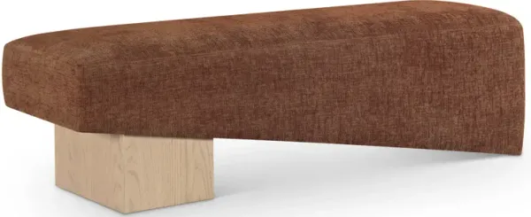 Meridian Furniture Alora Cognac Fabric Bench