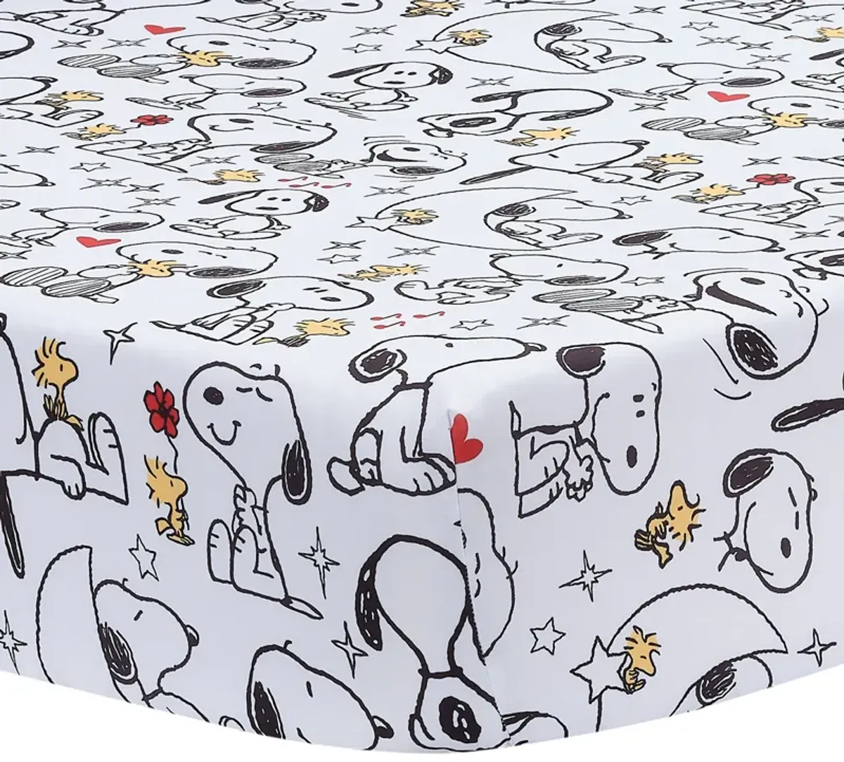 Bedtime Originals Snoopy Love Infant Baby/Toddler Fitted Crib Sheet