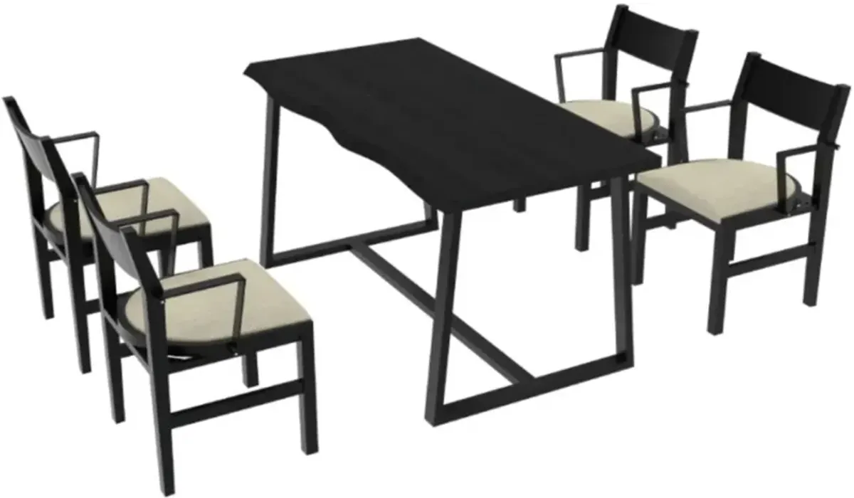 Hivvago 4-Person Dining Table Set with Chairs